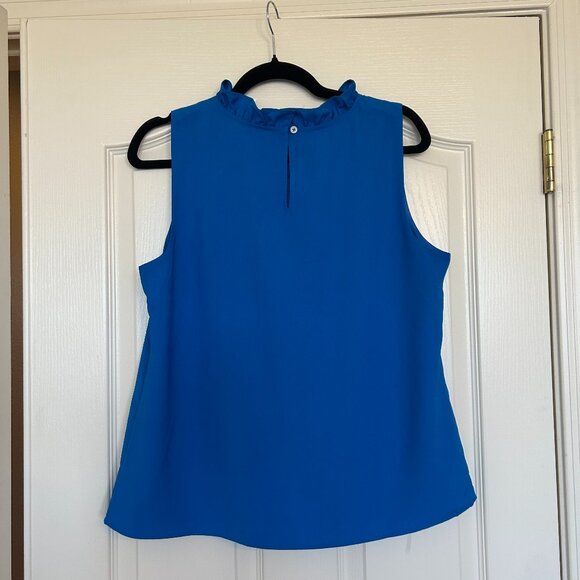 J.Crew Factory Ruffleneck Sleeveless Crepe Blouse - Picture 5 of 8